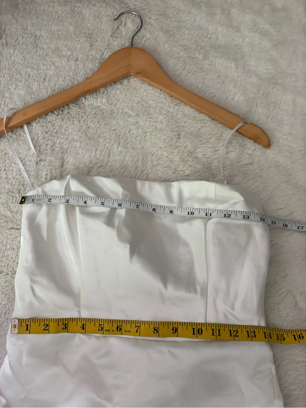 Lulus Soiree Hour White Satin Strapless Bow Mini Dress Size Medium Bachelorette - Picture 6 of 10